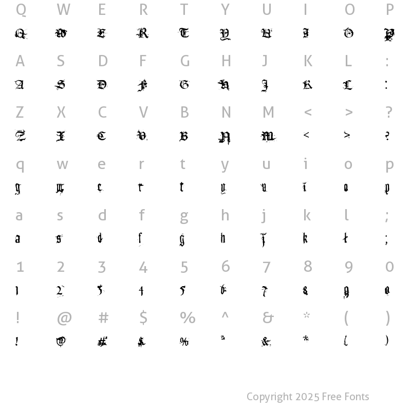 Character Map of Tfu Tfu Regular