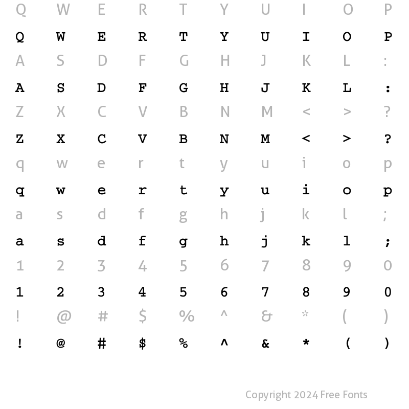 Character Map of Thabit Bold