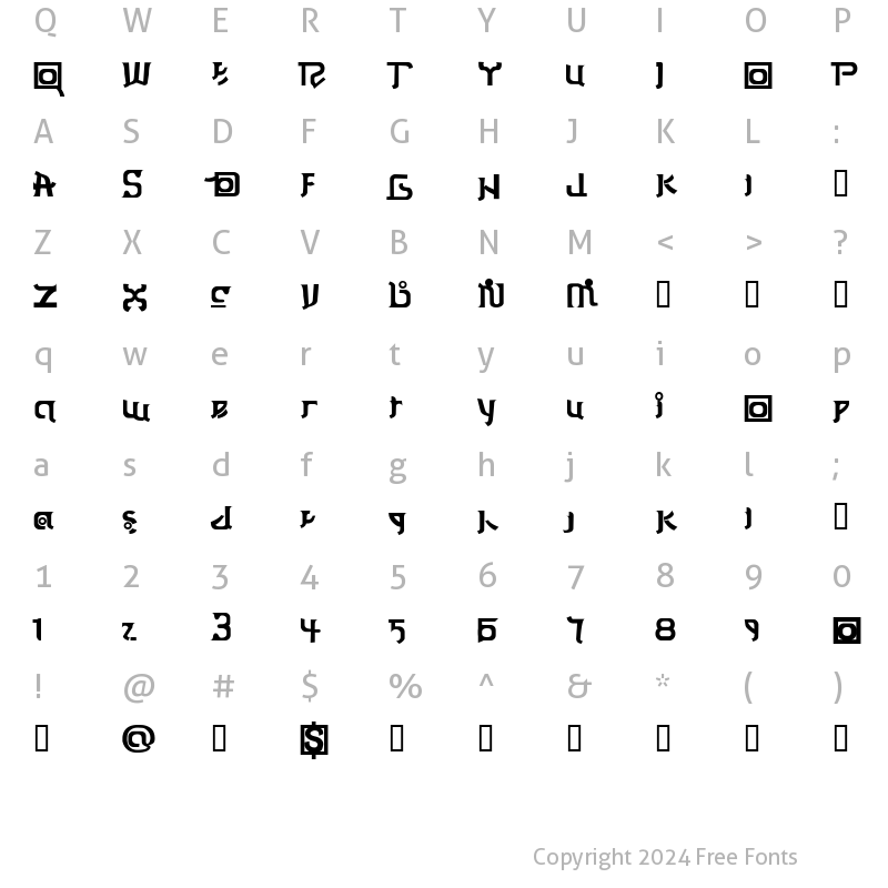 Character Map of Thai OneOn Regular