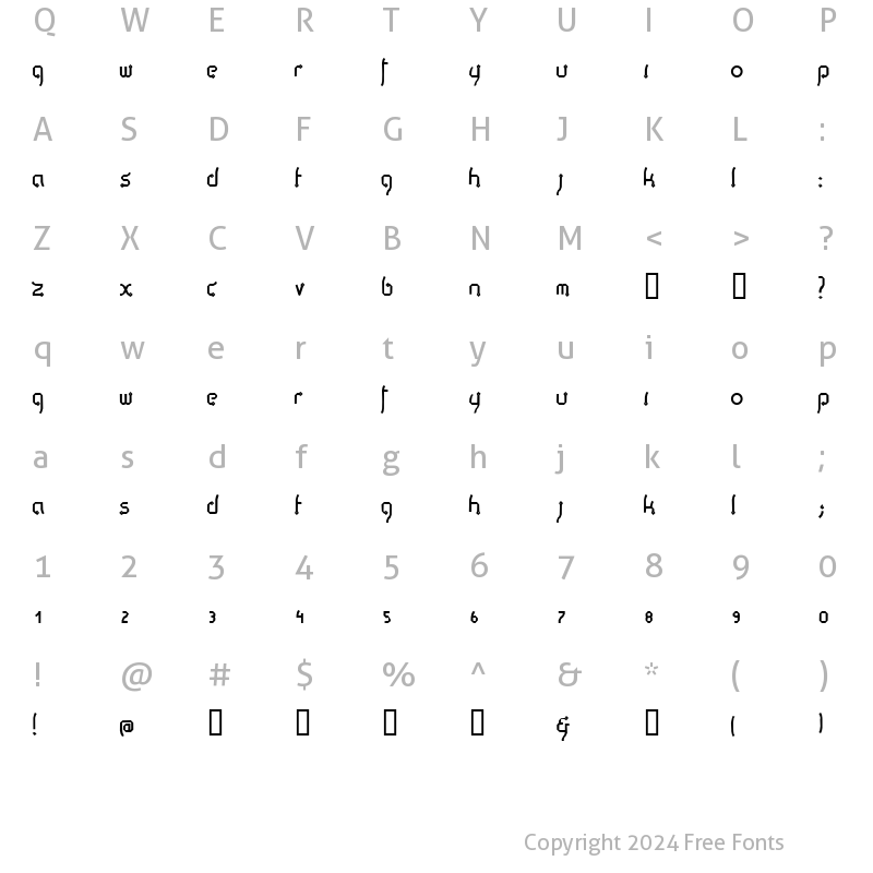 Character Map of Thaipe Normal