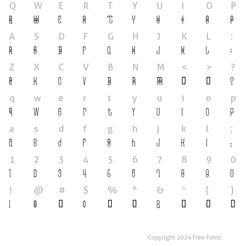 Character Map of ThaiPedicure Regular