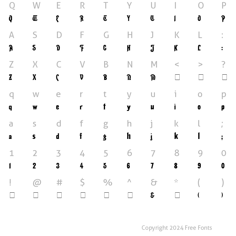 Character Map of Thalia Normal