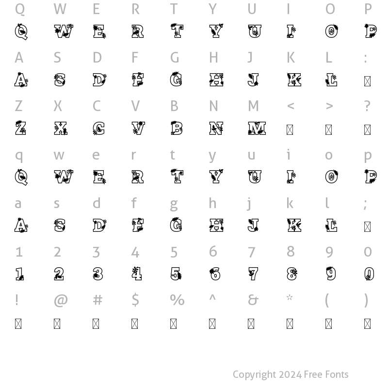 Character Map of Thanks Autumn Serif