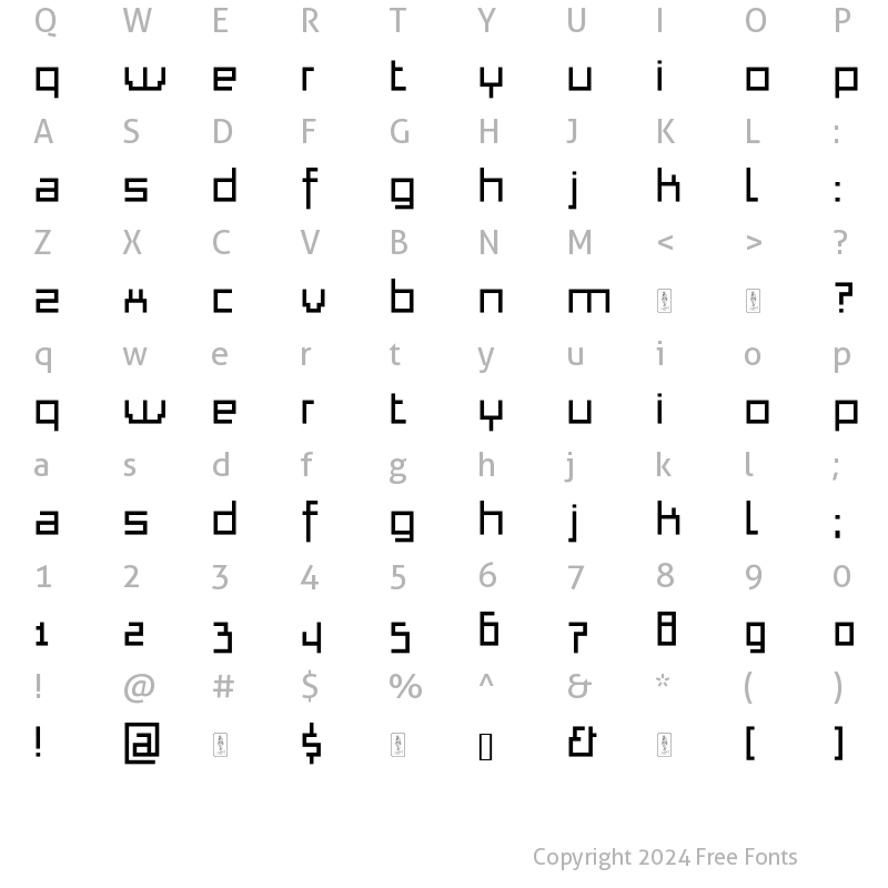 Character Map of Thapkie MG Regular