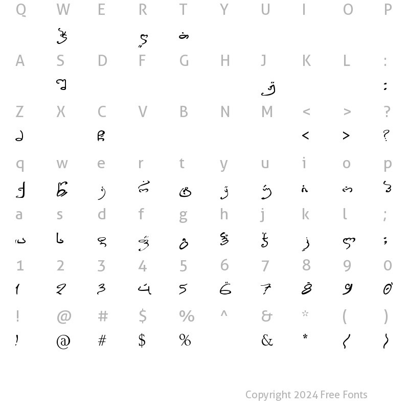 Character Map of Thart_Geo_Arab Regular