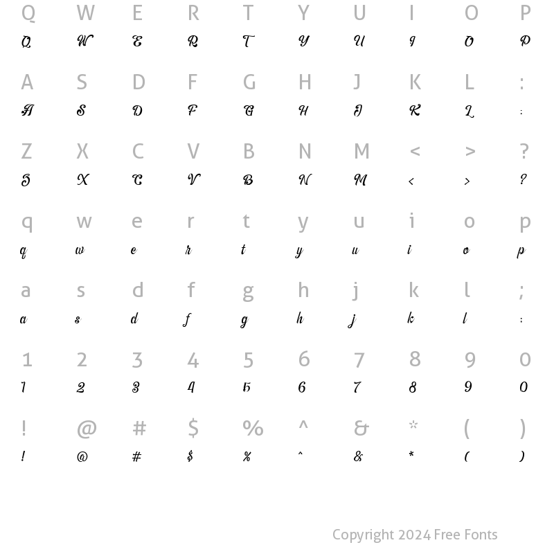 Character Map of The Amberton Regular