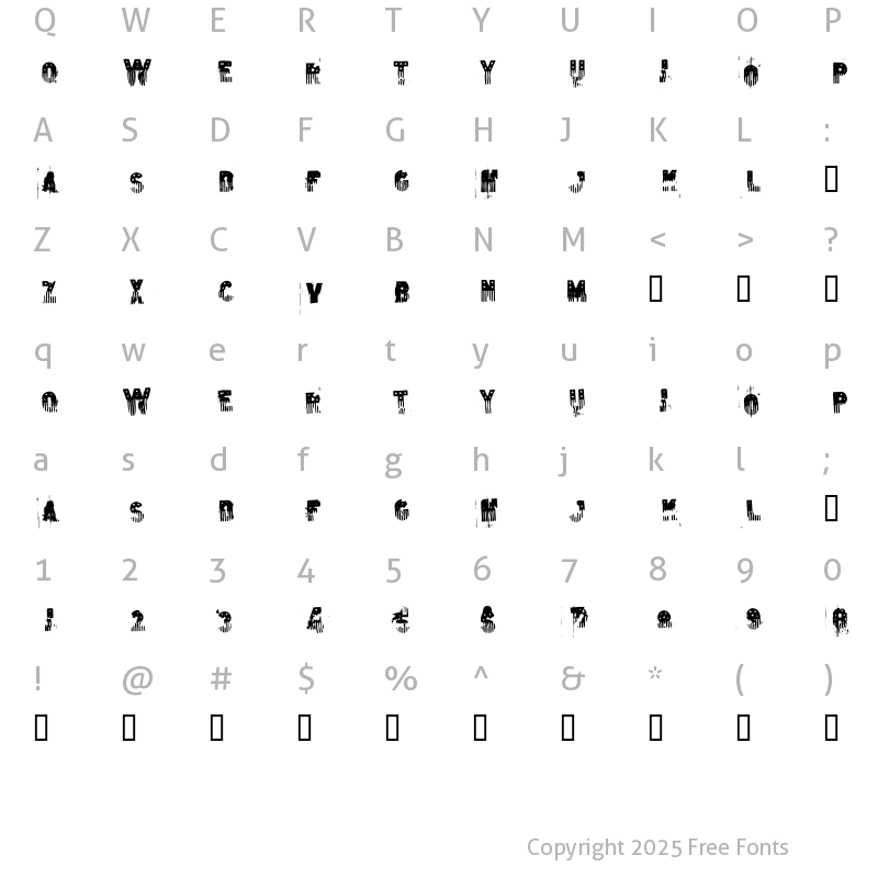 Character Map of the american flag Regular