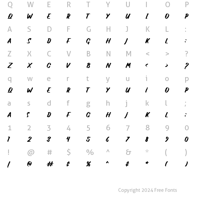 Character Map of The Arivale Regular