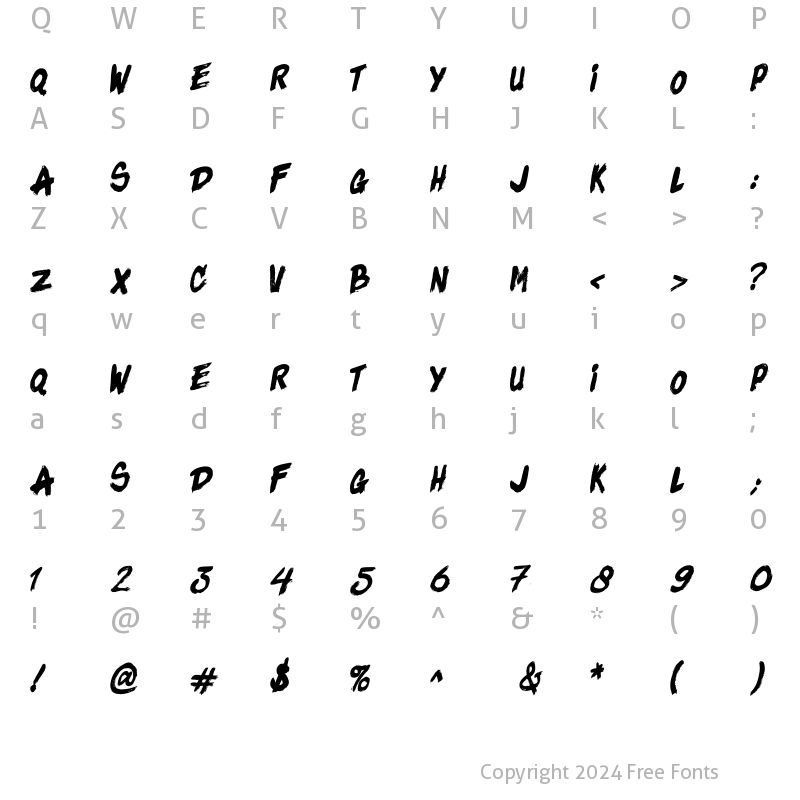 Character Map of The Army Of God Regular