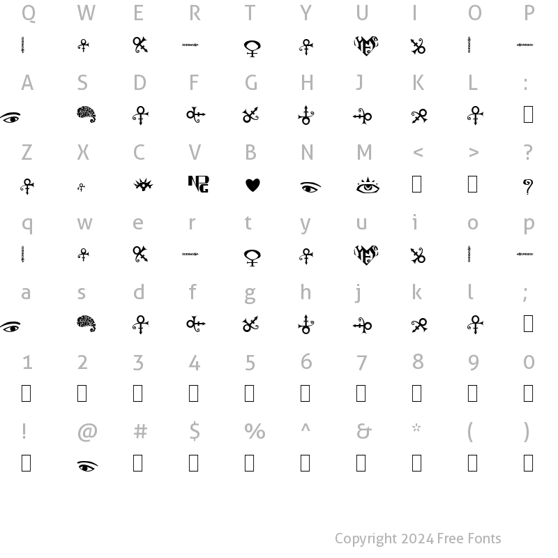 Character Map of The Artist Symbols Normal