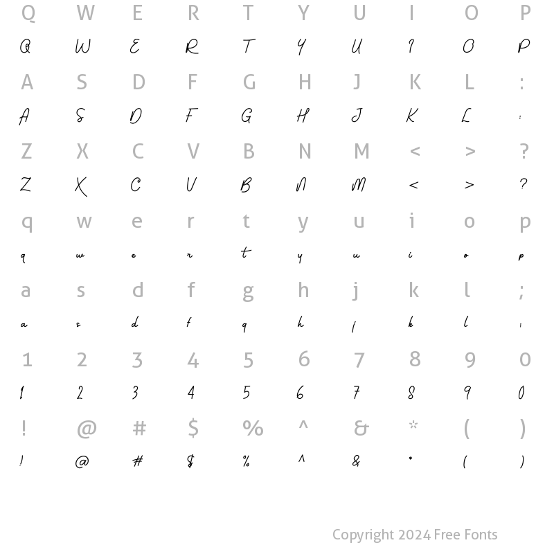 Character Map of The Back Mant Alternate