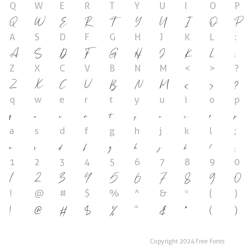 Character Map of The Badmint Regular