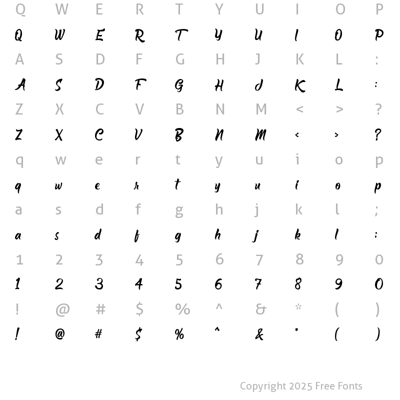 Character Map of The Barethos Regular