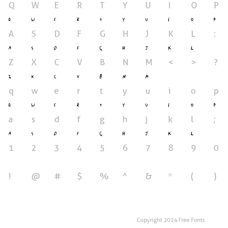 Character Map of The Blick Font Regular