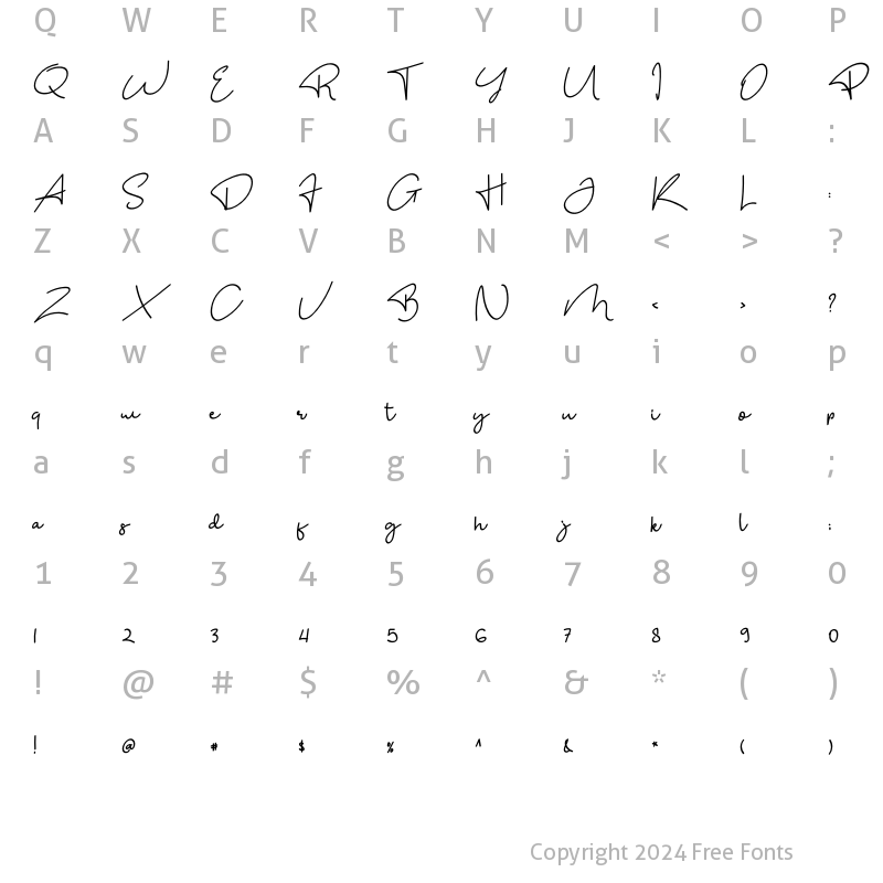 Character Map of The Bohemian Regular