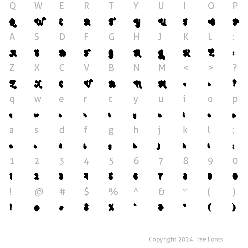 Character Map of The Boldstyle Extrude regular