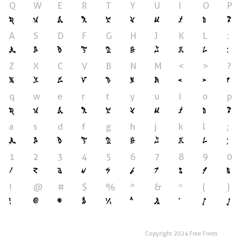 Character Map of The Bossman Regular