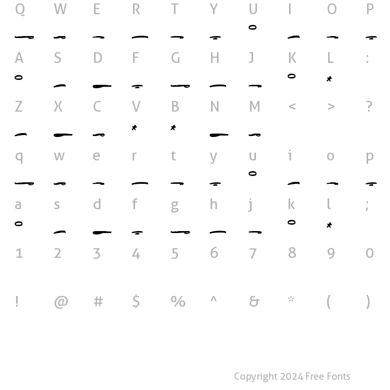 Character Map of The Brown Fox Swashes