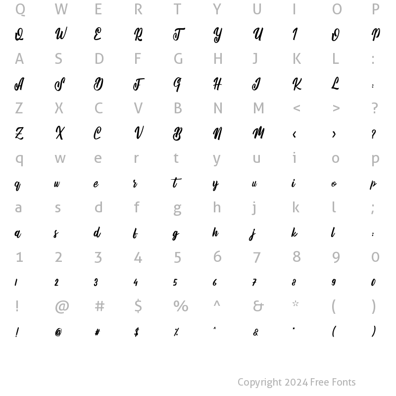 Character Map of The Bustonh Regular