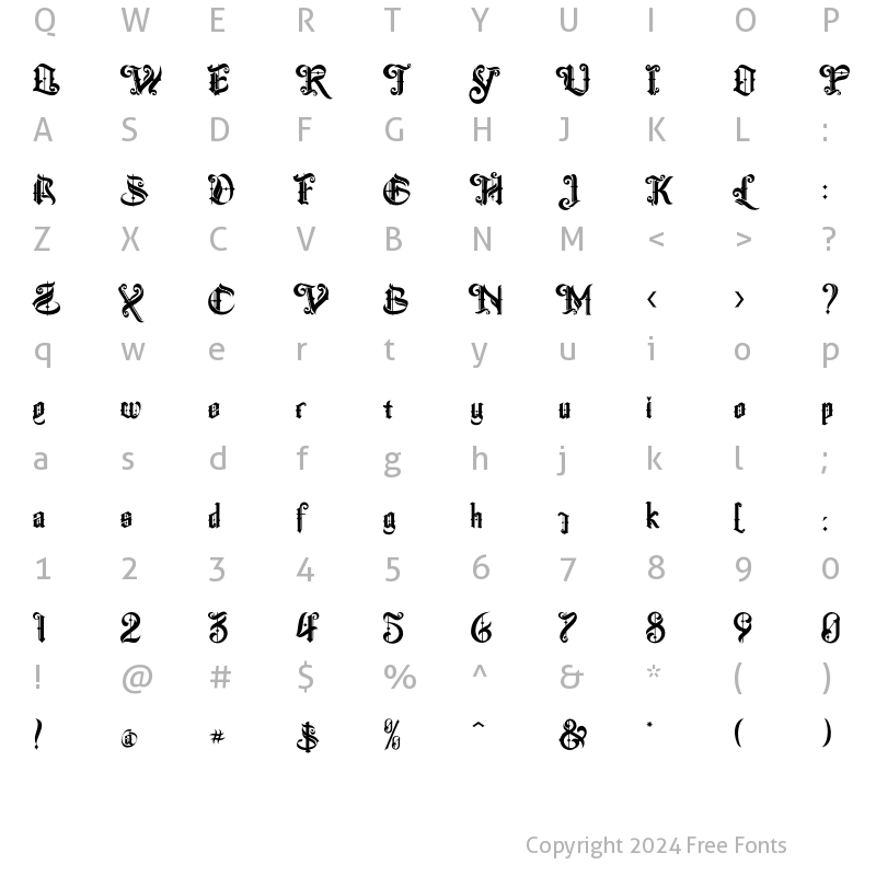 Character Map of The Centurion Regular