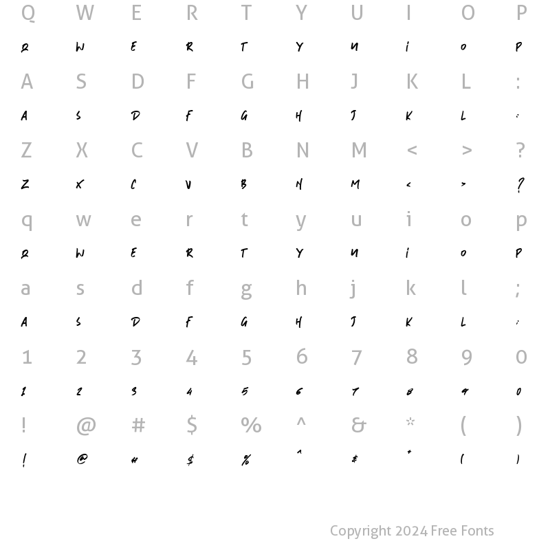 Character Map of The Chromert Regular