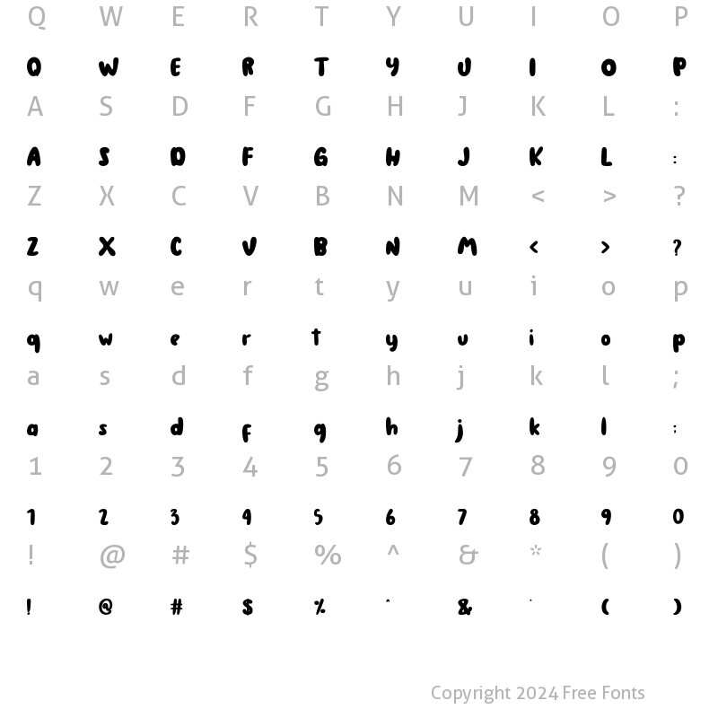 Character Map of The Coconut Monkey Regular