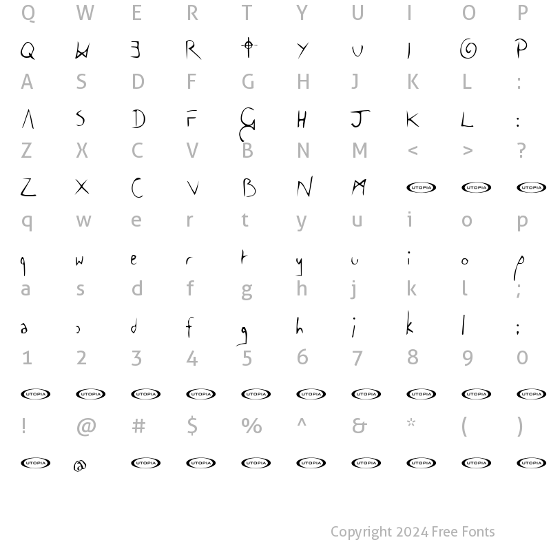 Character Map of The Cowboy Font Regular