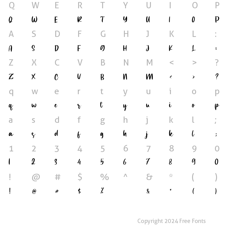 Character Map of The Daylight Regular