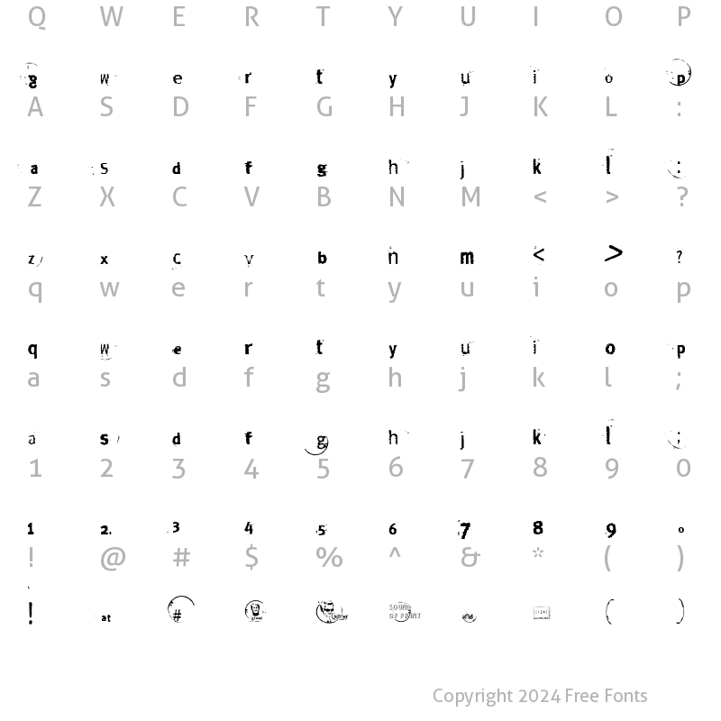 Character Map of the devils car Regular