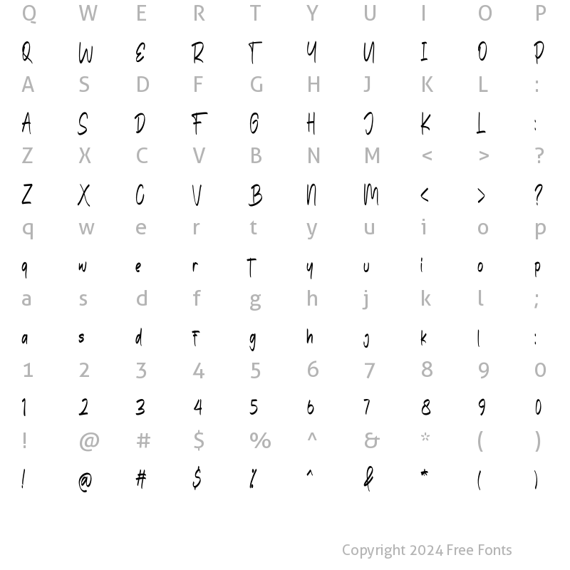 Character Map of The Edensick Regular