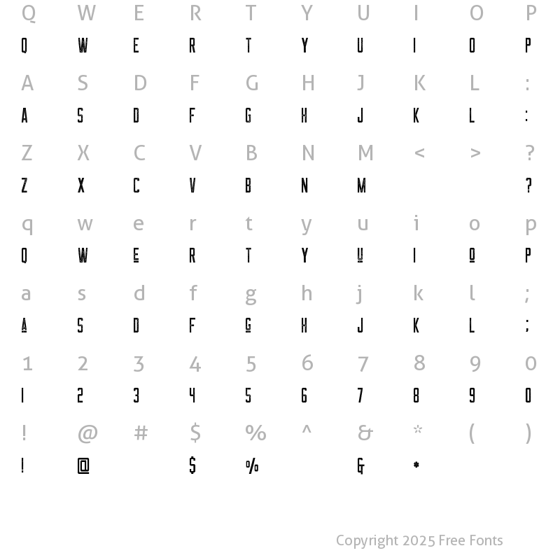 Character Map of The Farmer Textured Regular