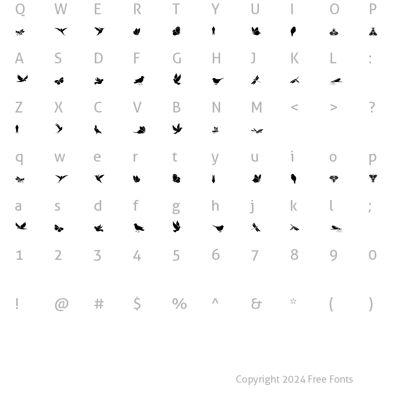 Character Map of The Florest Dingbats Regular