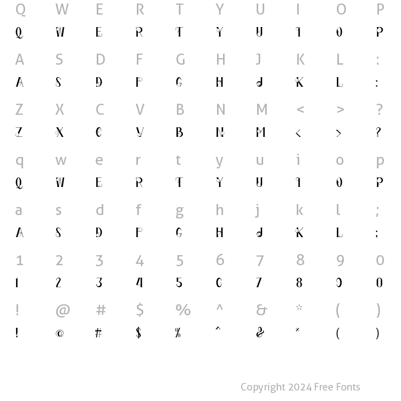 Character Map of The FLorest Reguler Regular