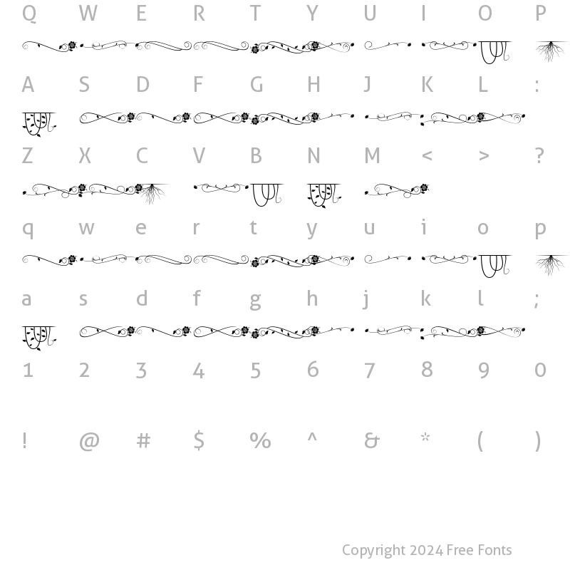 Character Map of The Florest Swash Regular