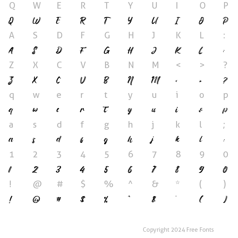 Character Map of The Flybirds Regular