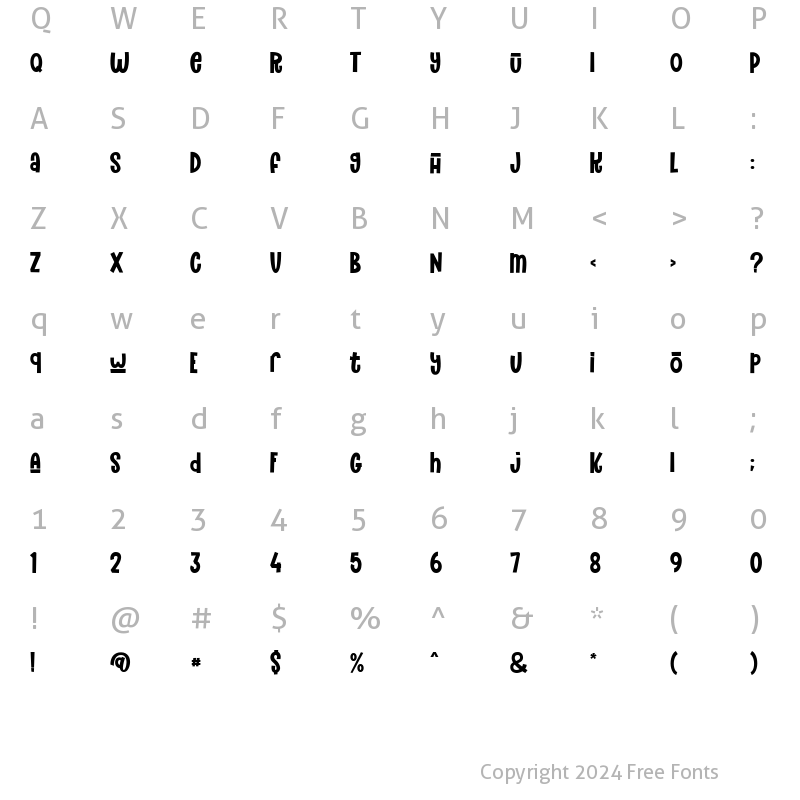 Character Map of The Funy Time's Regular