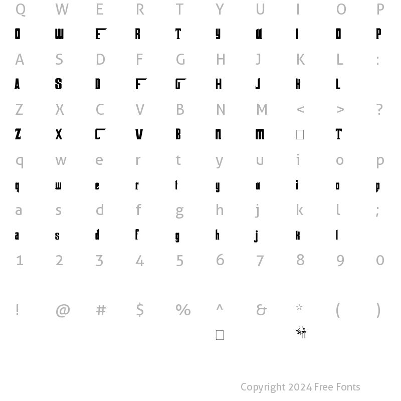 Character Map of The GodFather Regular