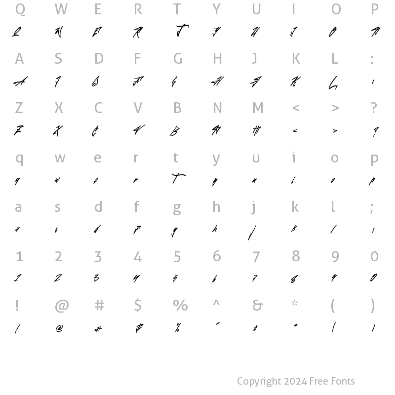 Character Map of The Graffiti Regular