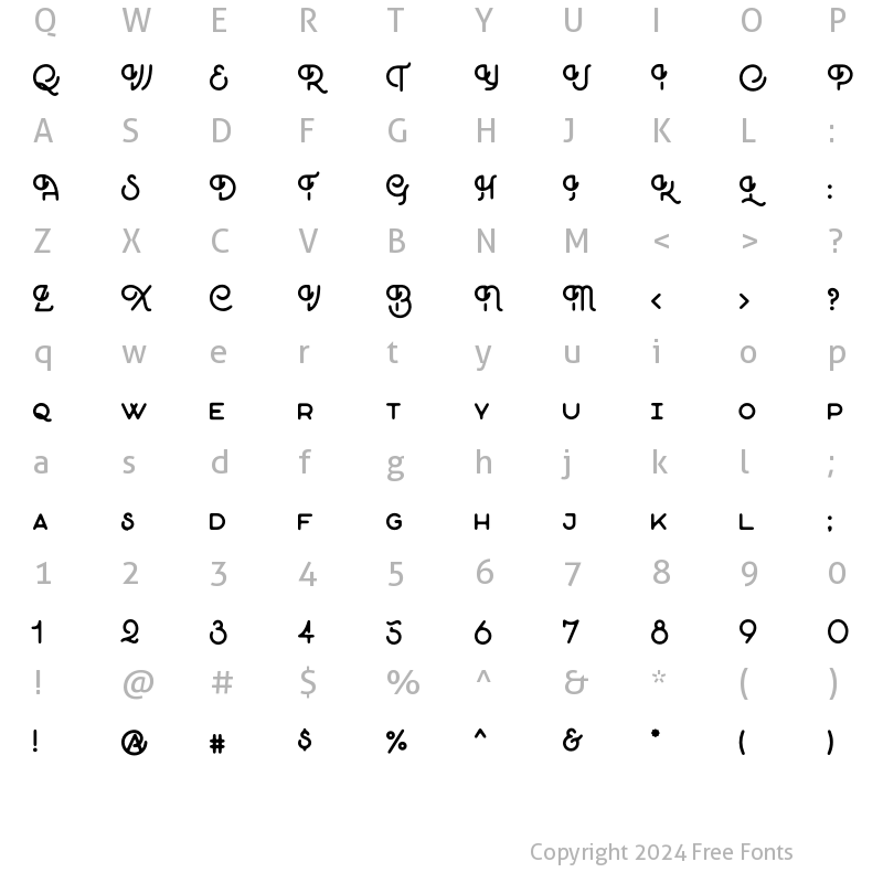 Character Map of The Great Outdoors Regular