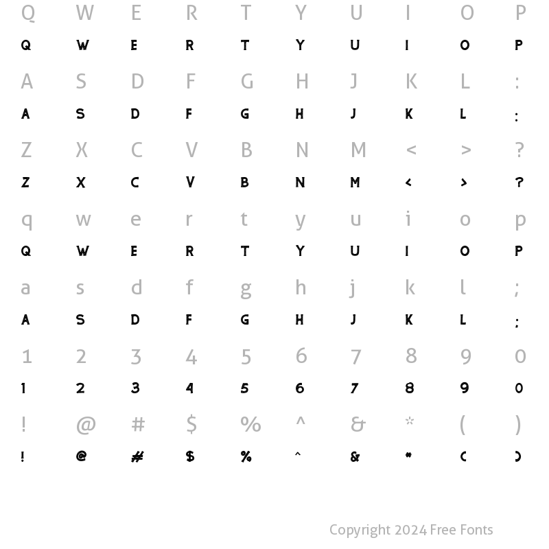 Character Map of THE GRENHIL Rough Regular