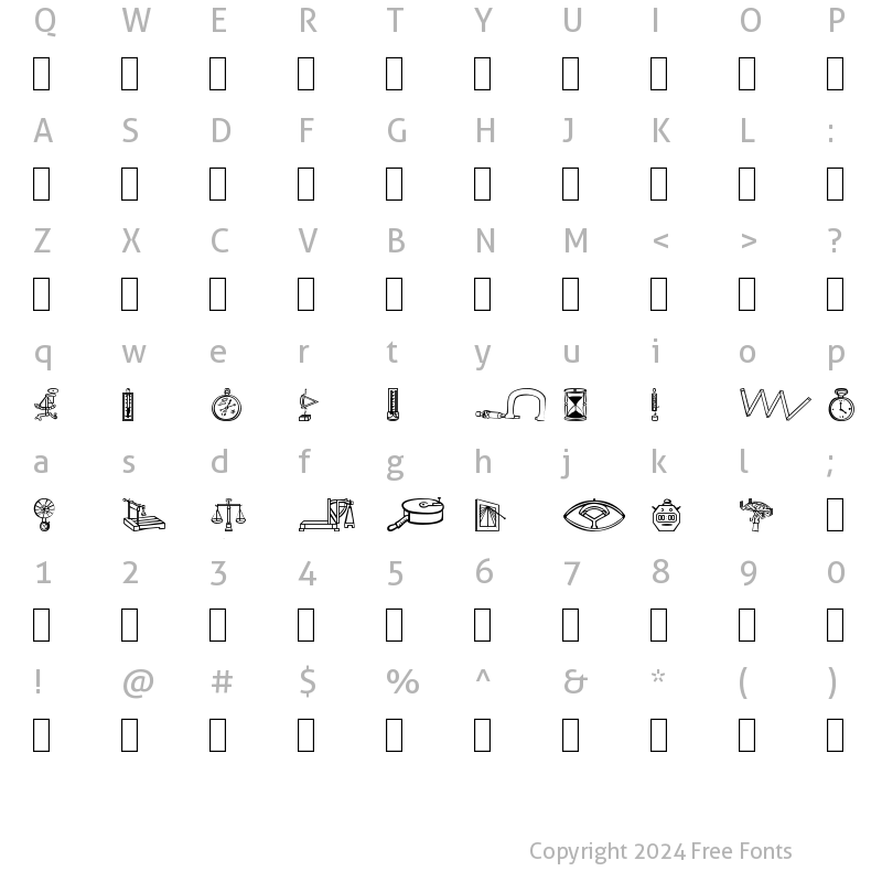 Character Map of The happy medium Regular