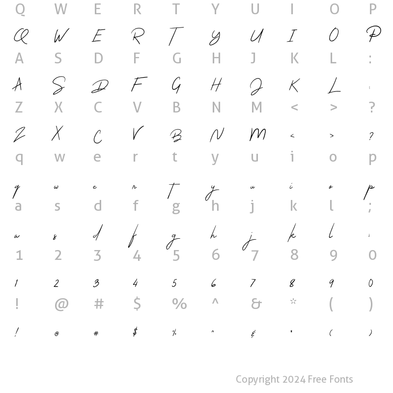 Character Map of The Jacklyn Regular