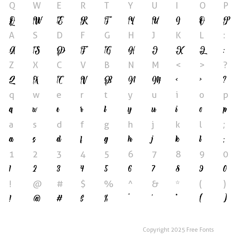 Character Map of The Lastring Regular