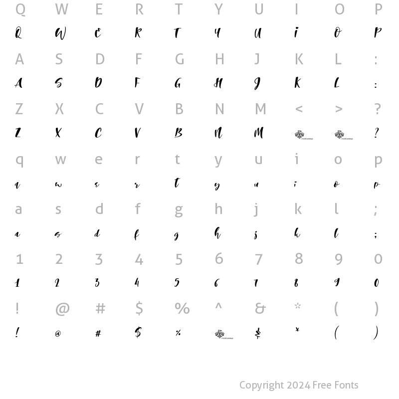 Character Map of The Laughing Wolf Regular