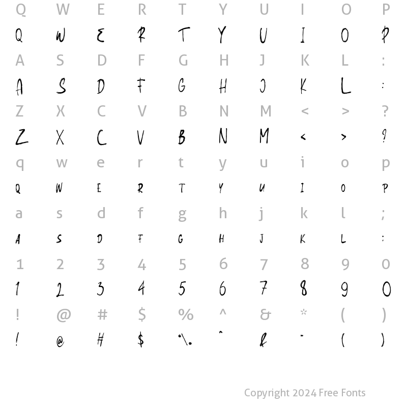 Character Map of The Loccosta Regular