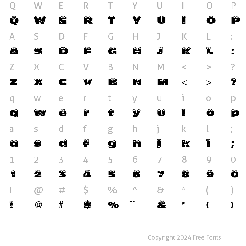 Character Map of The Look DB Normal