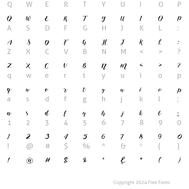 Character Map of The lottus Regular