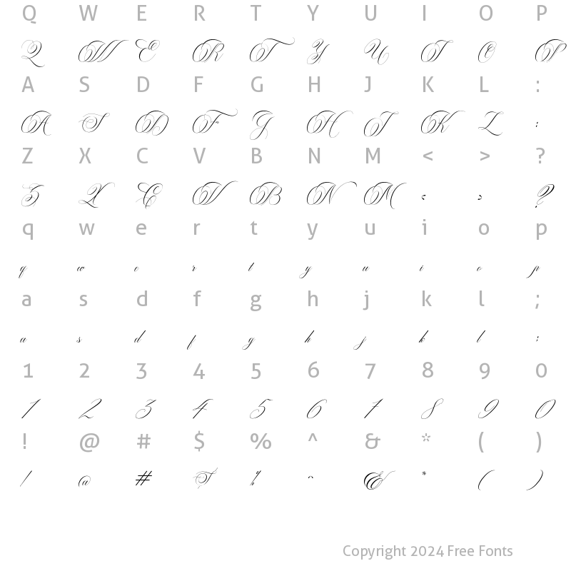 Character Map of The Mainsthen Regular