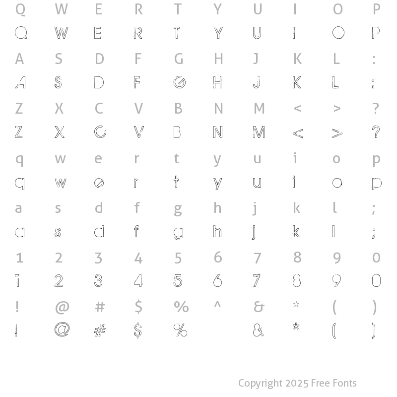 Character Map of THE MAPLE ORIGINS Regular