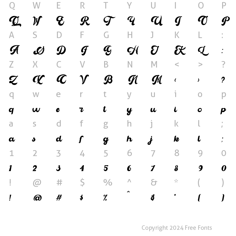 Character Map of The Matesih Regular